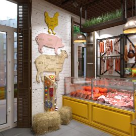 Дизайн продуктового магазина Власна Ферма в Житомире от студии Graffit
